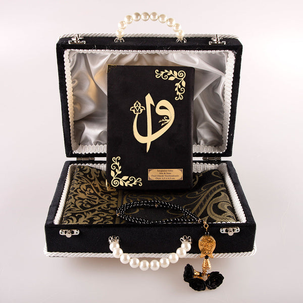 Dowry Set (Quran + Prayer Rug + Rosary) Black