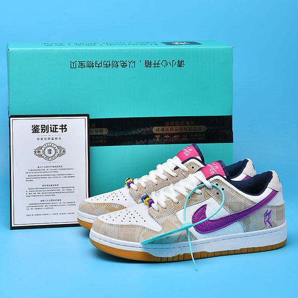 Nike Putian AJ Low Top High Quality Couple Shoes - White & Purple Mandarin Duck