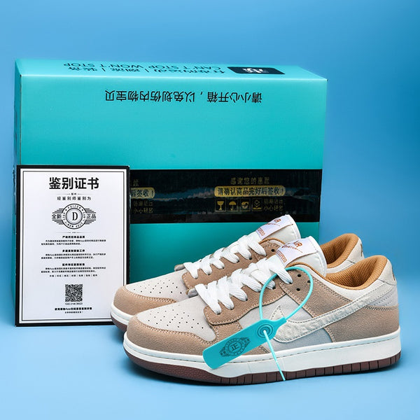 Nike Putian AJ Low Top High Quality Couple Shoes - White Brown