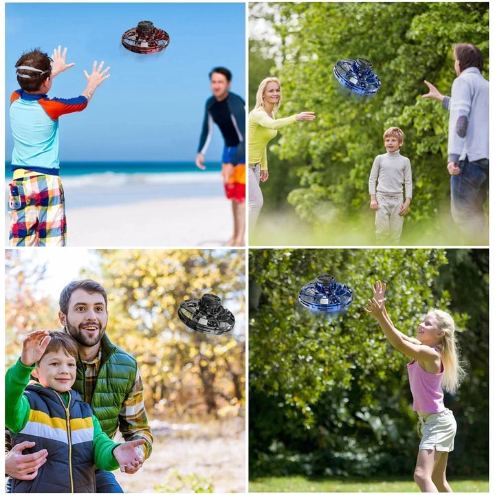 Hovering ball with lights hand-controlled mini drone for kids Black - OZAXU