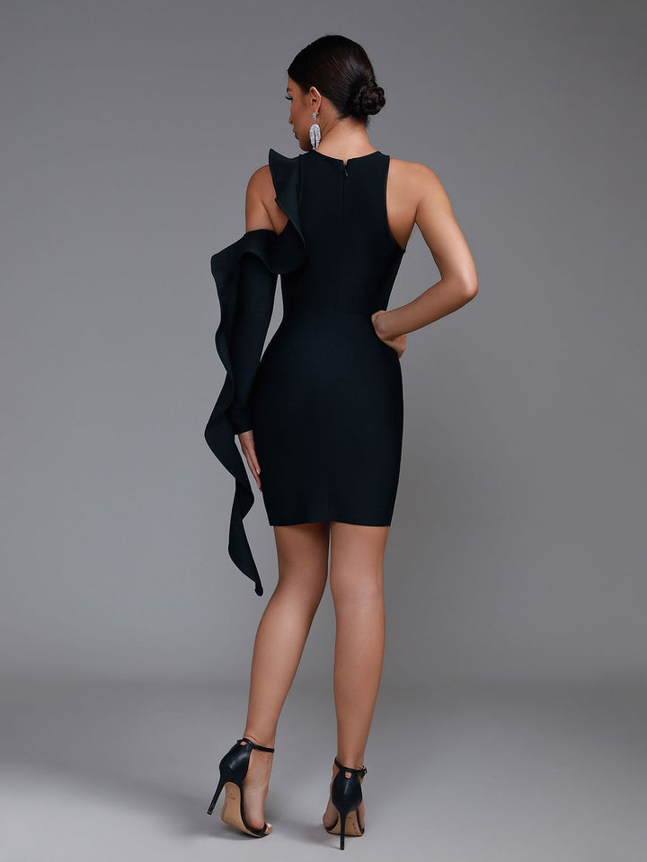 Women's short black party dress - OZAXU