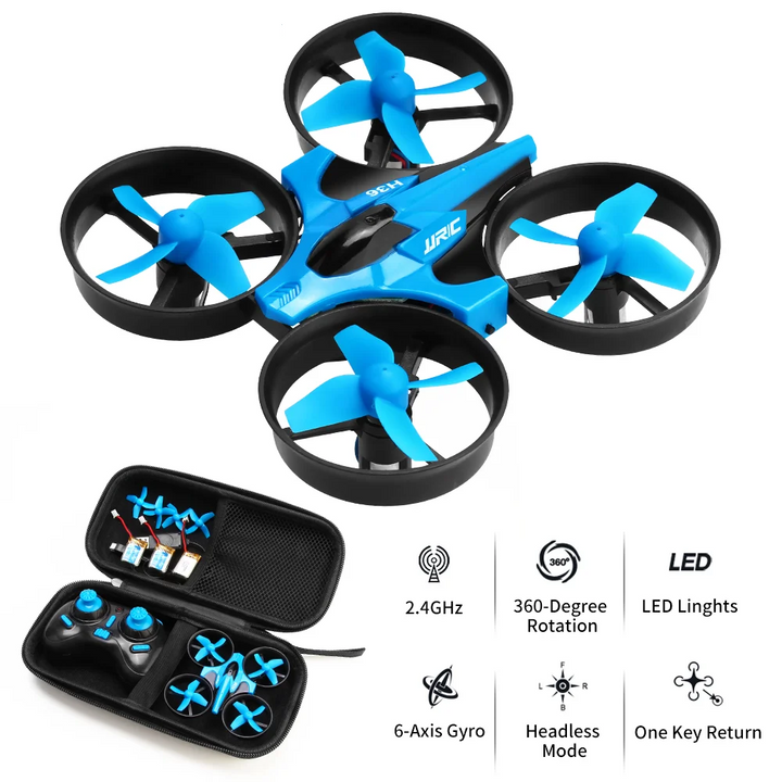 360 Degree Headless Helicopter Remote Control Quadcopter Mini Drone Toys for Kids H36-Black-1Battery - OZAXU