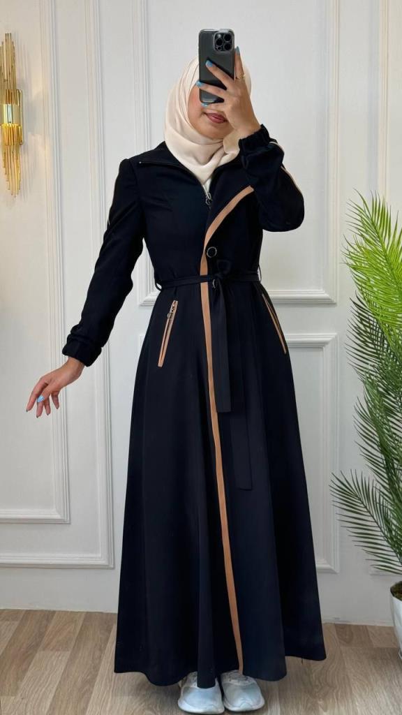 Women's coat for veiled women Black